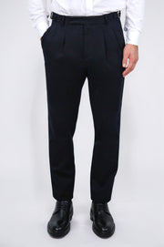 toka detaylı siyah duble paça pantolon